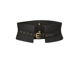 Ceinture corset amovible cuir Togo noir