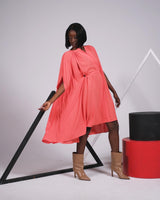 Robe cape corail avec zip