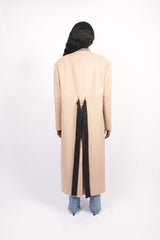 Multicolored oversized cashmere coat.