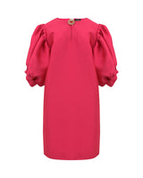 Robe rose soie sauvage manches bouffantes