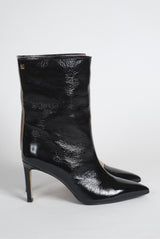 Bottines en cuir d’agneau vernis bicolore