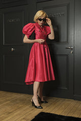 Robe army manche bouffantes rouge