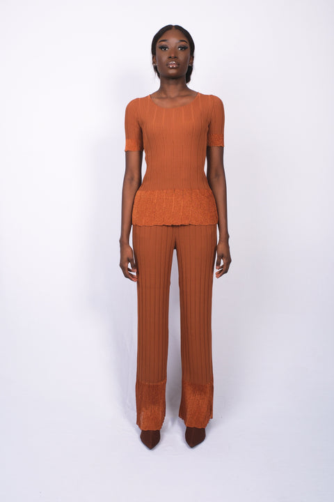 Ensemble en maille rouille