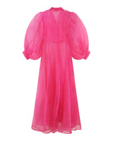 Maxi Robe tunique en organza de soie rose
