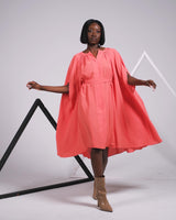 Robe cape corail avec zip