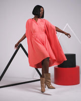 Robe cape corail avec zip