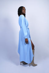 Baby blue asymmetrical dolman dress