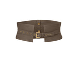 Ceinture corset amovible cuir Togo gris