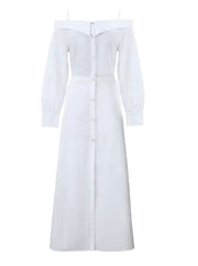 Robe en Popeline col bateau