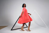 Robe cape corail avec zip