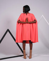 Robe cape corail avec zip