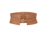 Ceinture corset amovible cuir Togo camel