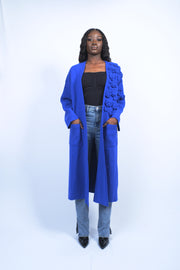 Cardigan bleu électrique avec