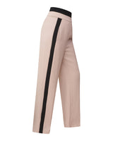 Pantalon taille haute bicolore beige et noir