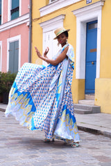 Robe fluide en soie one-shoulder