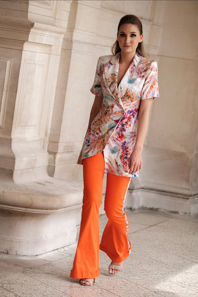 Pantalon Bi-colore Orange et Multicolore