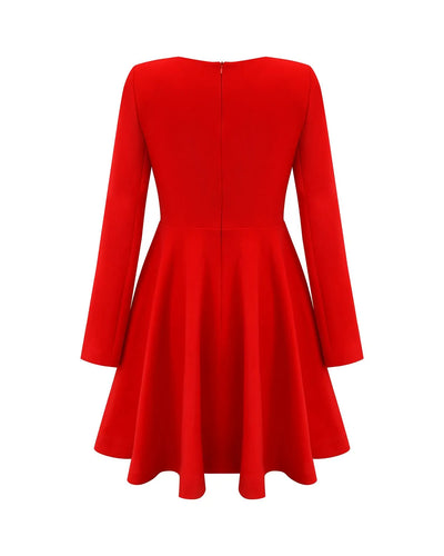 Robe rouge discount manche longue
