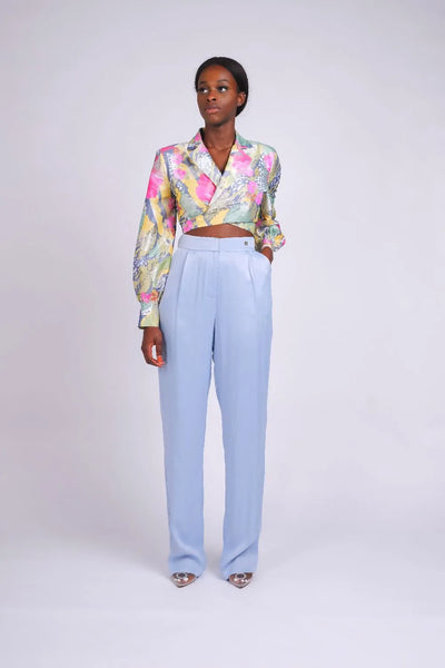 Pantalon taille haute fluide outlet