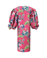 Robe madone bicolor motif floral rose