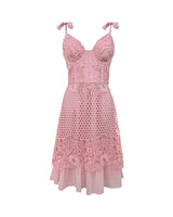 Robe bustier en dentelle rose