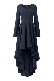 Robe asymétrique bleue nuit