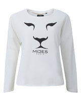 Sweat-shirt blanc lion logo Mijes
