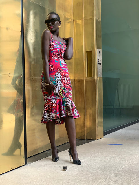 Innes animal print dress